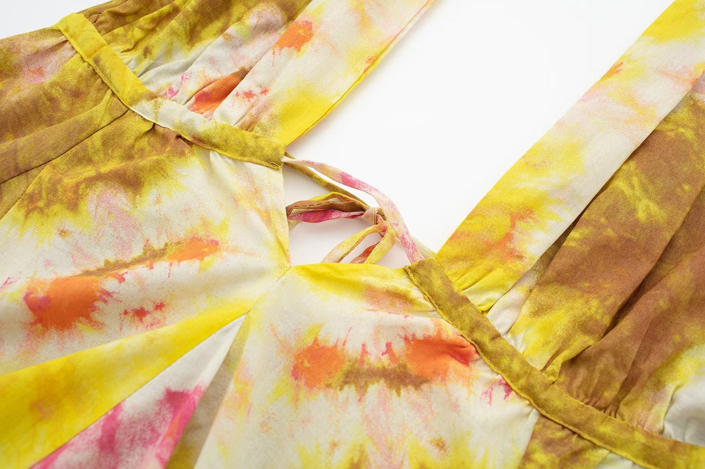 Golden Hour Backless Halter Mini Dress Yellow