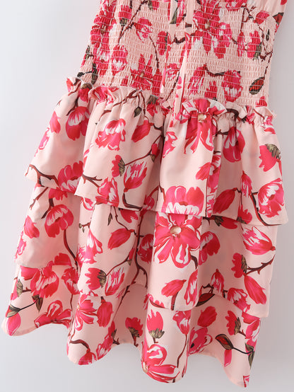 Pink Posh Floral Summer Mini Dress