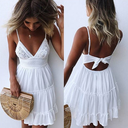 Bohemian Bliss Ruffle Summer Mini Dress