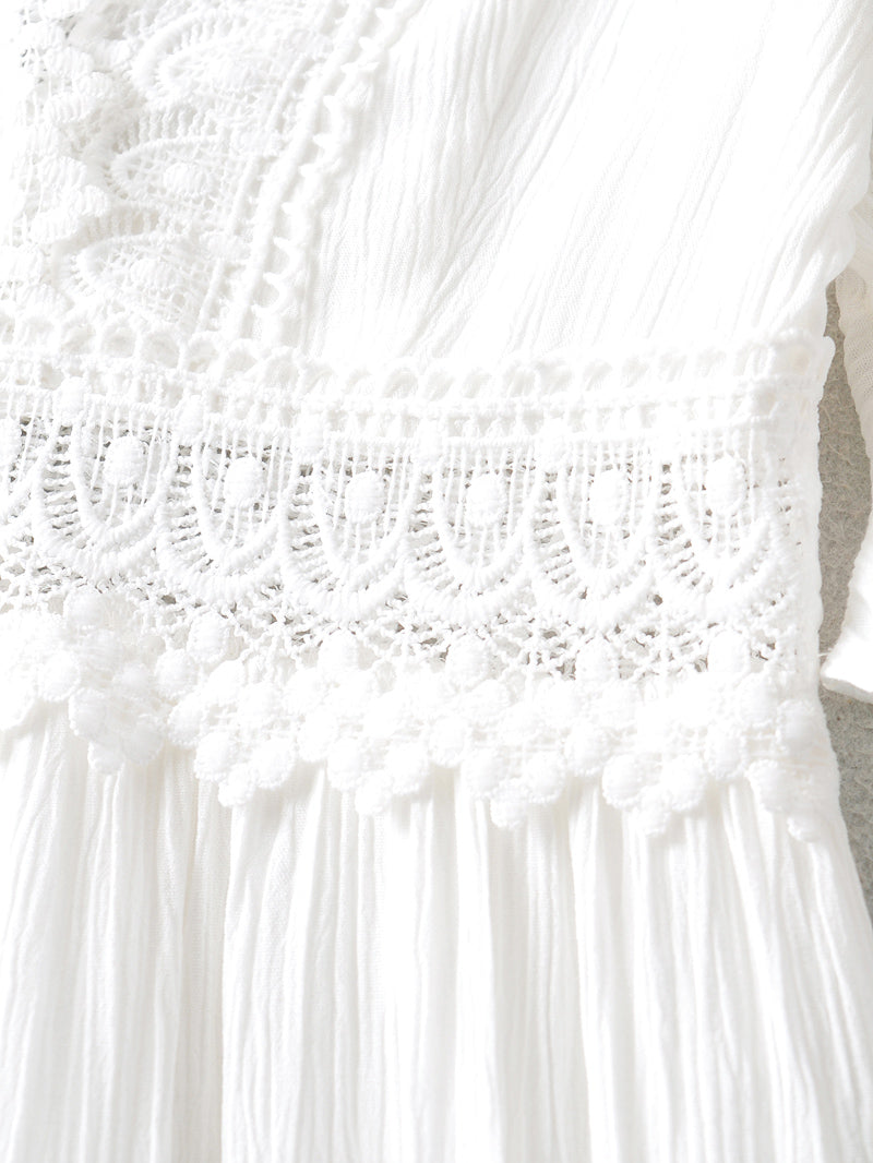 Pure Summer White Boho Lace Dress