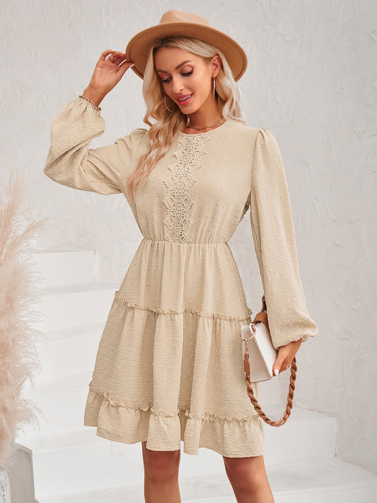 Ethereal Echo Tiered A-Line Mini Dress