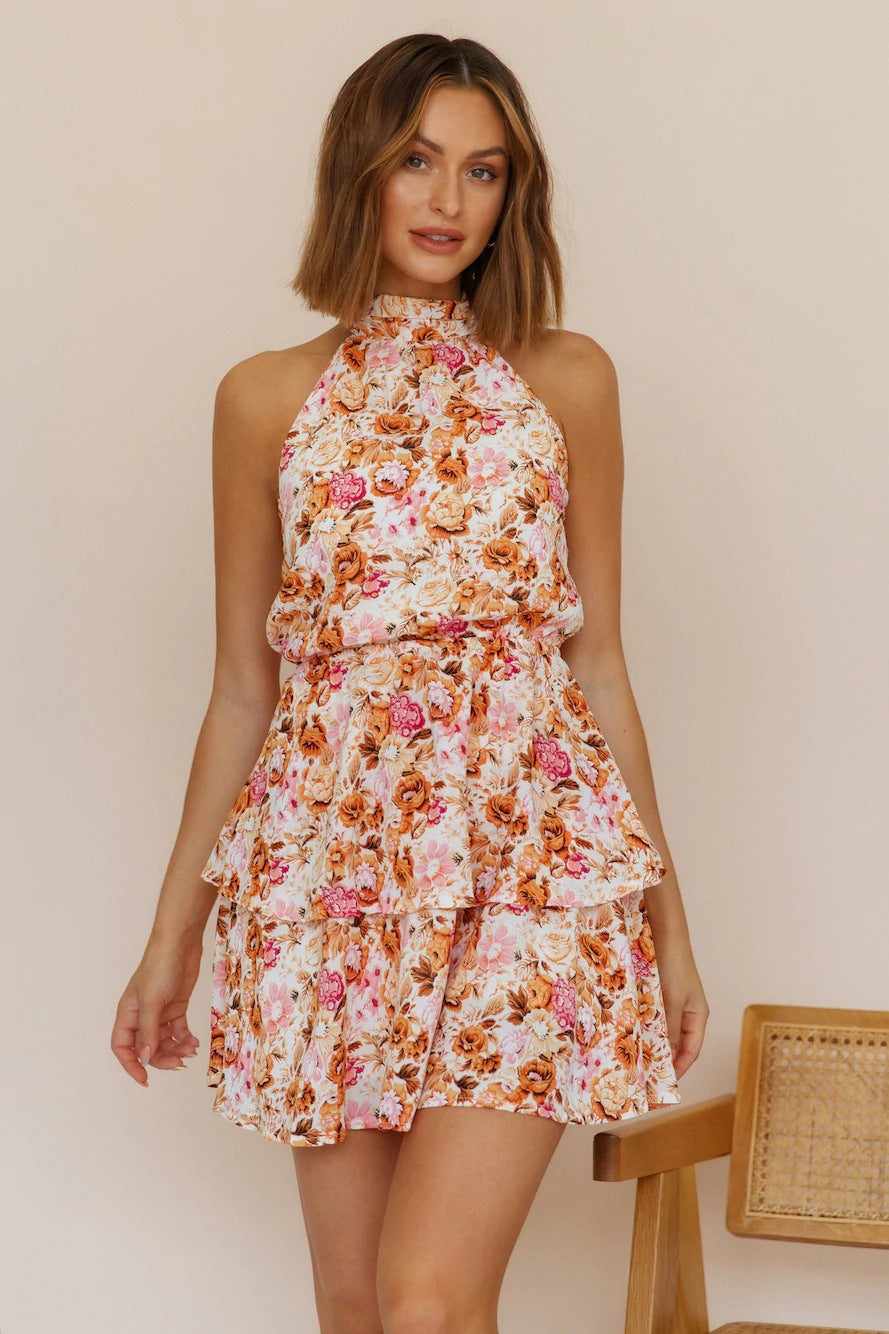 Sunset Dream Halter Mini Dress