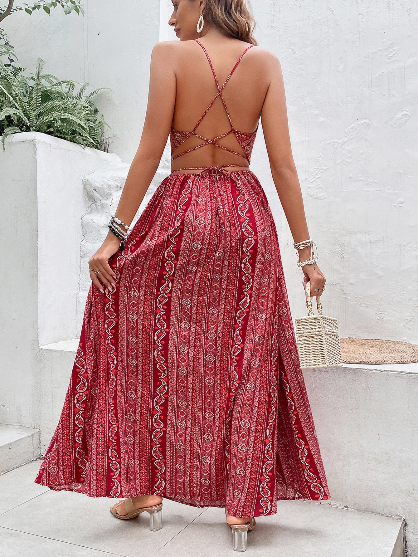 Rouge Bohemian Backless Maxi Dress BohoDressUp Rouge Bohemian Backless Maxi Dress BohoDressUp