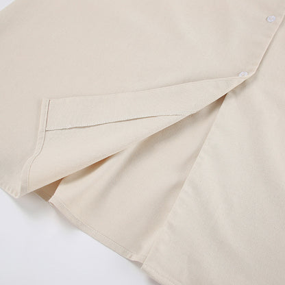 Linen Luxe Puff Sleeve Button Front Shirt Dress